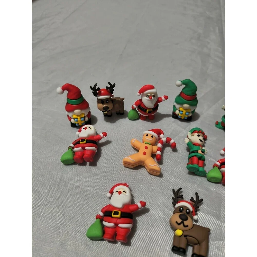 3D Unbranded Christmas Characters Set Of 15 Santa, Elf, Reindeer, Gingerbread